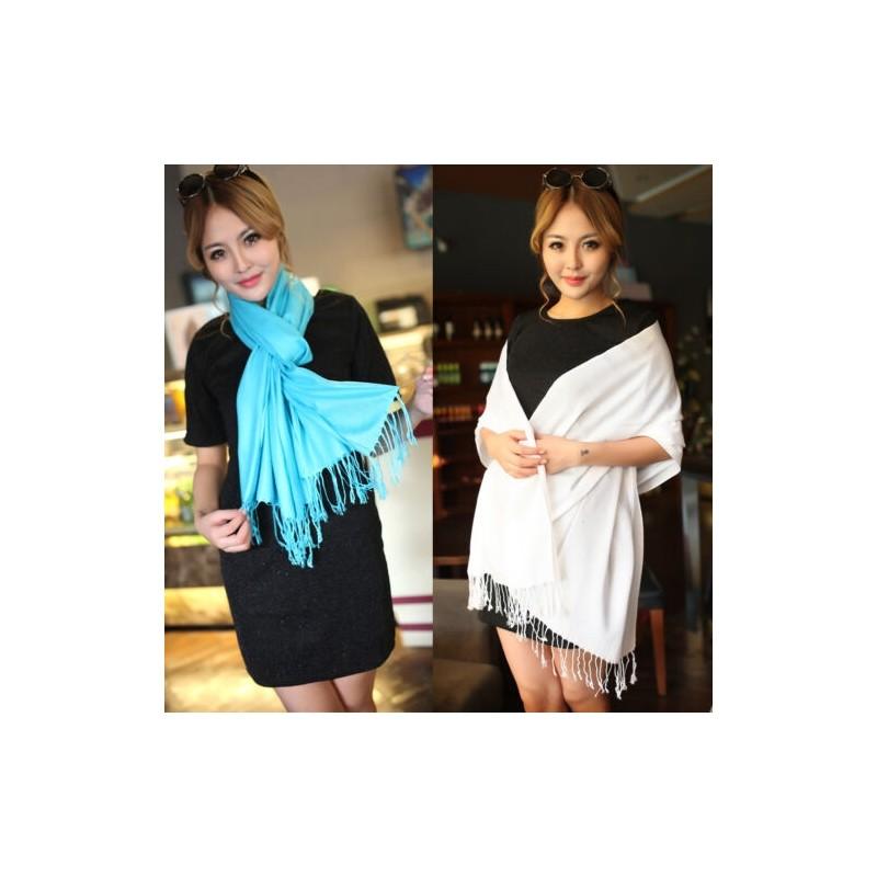 Elegant Womens Winter Warm Cashmere Silk Solid Color Long Pashmina Shawl Wrap Scarf For All Occasions