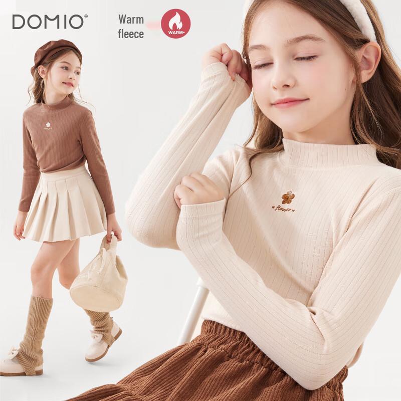 Duomiaowu Girls  Warm Half-High Collar Long-Sleeve Base Layer T-Shirt 150