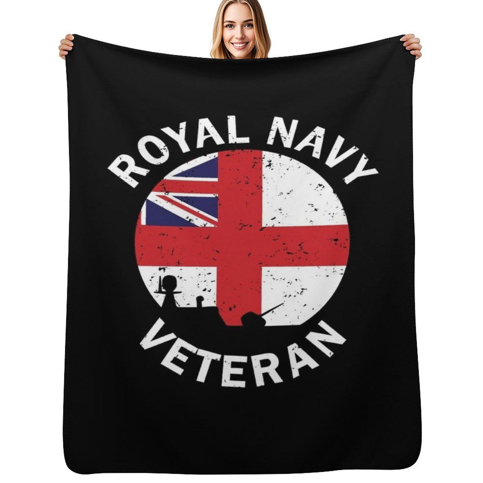 Exquisite Fashion Items Unisex White Royal Navy Veteran Throw Blanket Plush Fuzzy Cozy Blanket For Couch Sofa