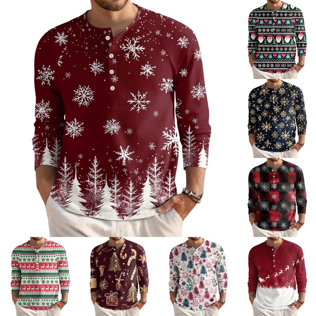 Men's Loose Casual Button Down Collar Long Sleeve Top
