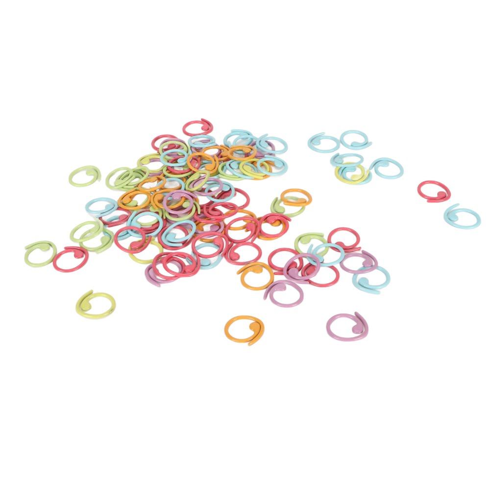 100Pcs Metal Crochet Stitch Markers Colorful Knitting Marker Rings For Knitting Projects