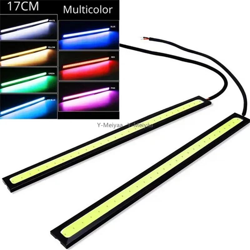 2PCS Universal 12V Ultra Thin Bright LED Car COB Daytime Running Lights SuperBright Low Cosumption Auto DRL Fog Driving Lamp