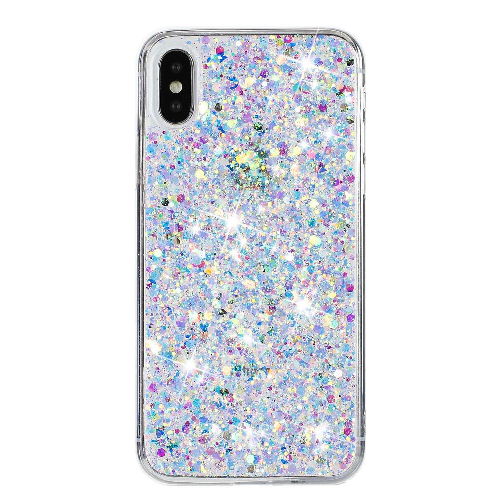 For iPhone X/XS Case Epoxy Phone Protective Cover Glittery Powder TPU Phone Shell