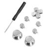 Game Controller Aluminum Alloy Buttons Thumb Stick Set Replacement Parts for PS4Silver
