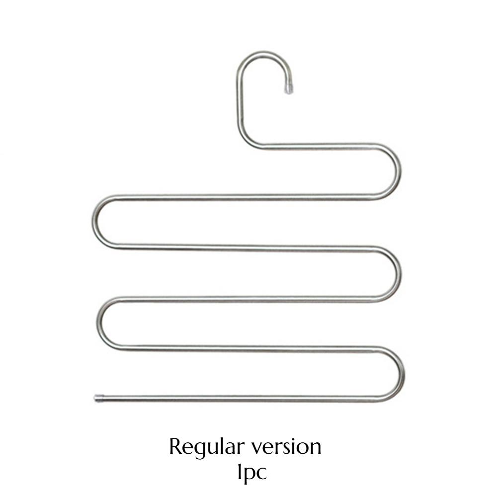 

Space Saving 5 Tier Pants Hanger Stainless Steel S Shape Non-Slip Organizer Uses for Trousers