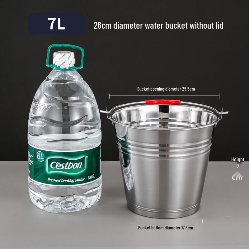 ZISIZ Extra Thick Stainless Steel Portable Ice Bucket