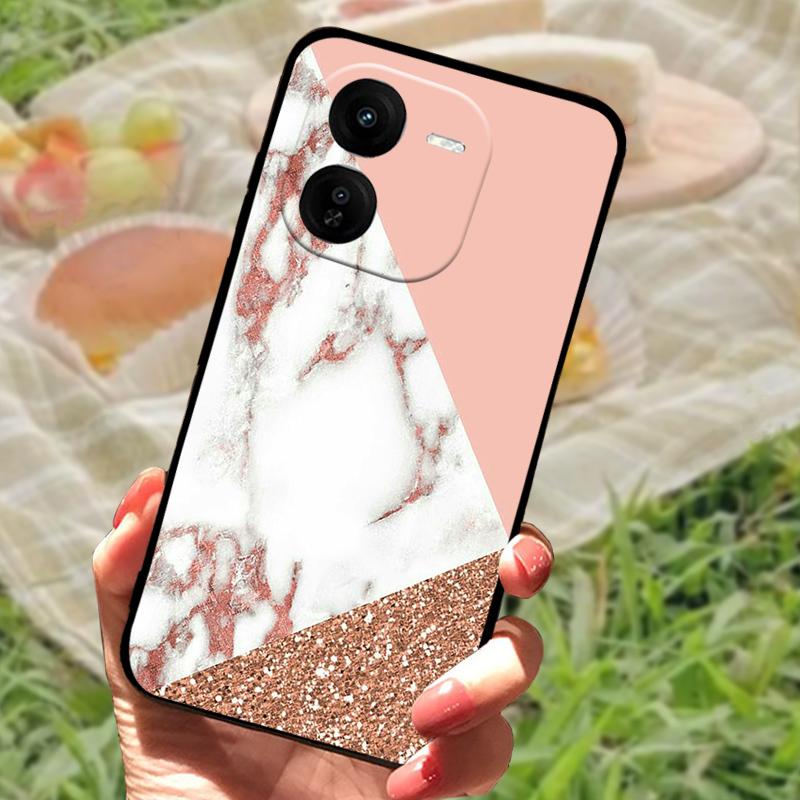 Coque de téléphone pour Vivo IQOO Z9x Luxe Peinte Silicone Arrière pour IQOO Z9x Anti-traces de doigts TPU Souple Coque de Protection