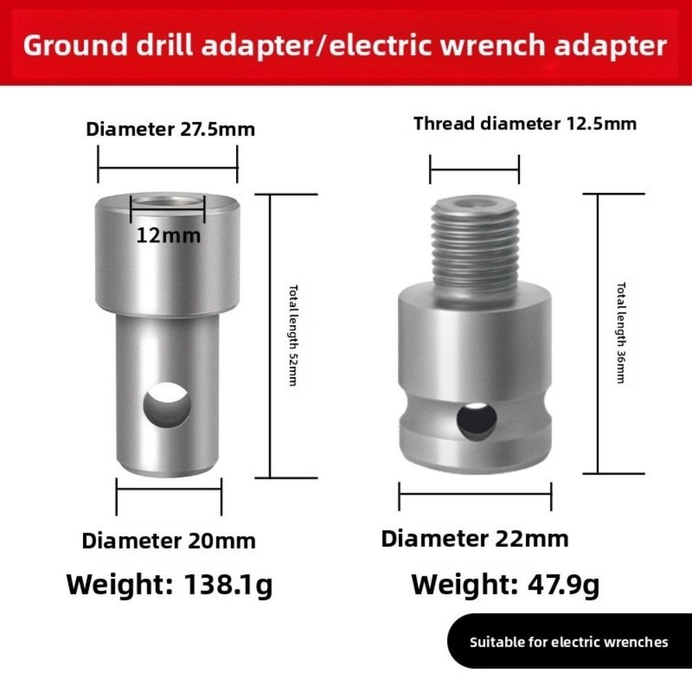 Square Handle Drill Bit Adapter Portable Garden Digging Tool for Electric Drill