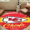 Tapis rond motif Kansas City Chiefs, Tapis circulaire antidérapant Tapis de chaise Pour salon, Chambre à coucher, Paillasson décoration de maison Cadeau Cadeaux de Noël