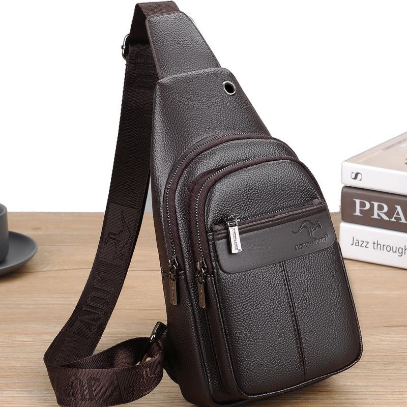 Gentleman's Genuine Leather Crossbody Chest Bag - 2023 Fashion Single Shoulder Backpack