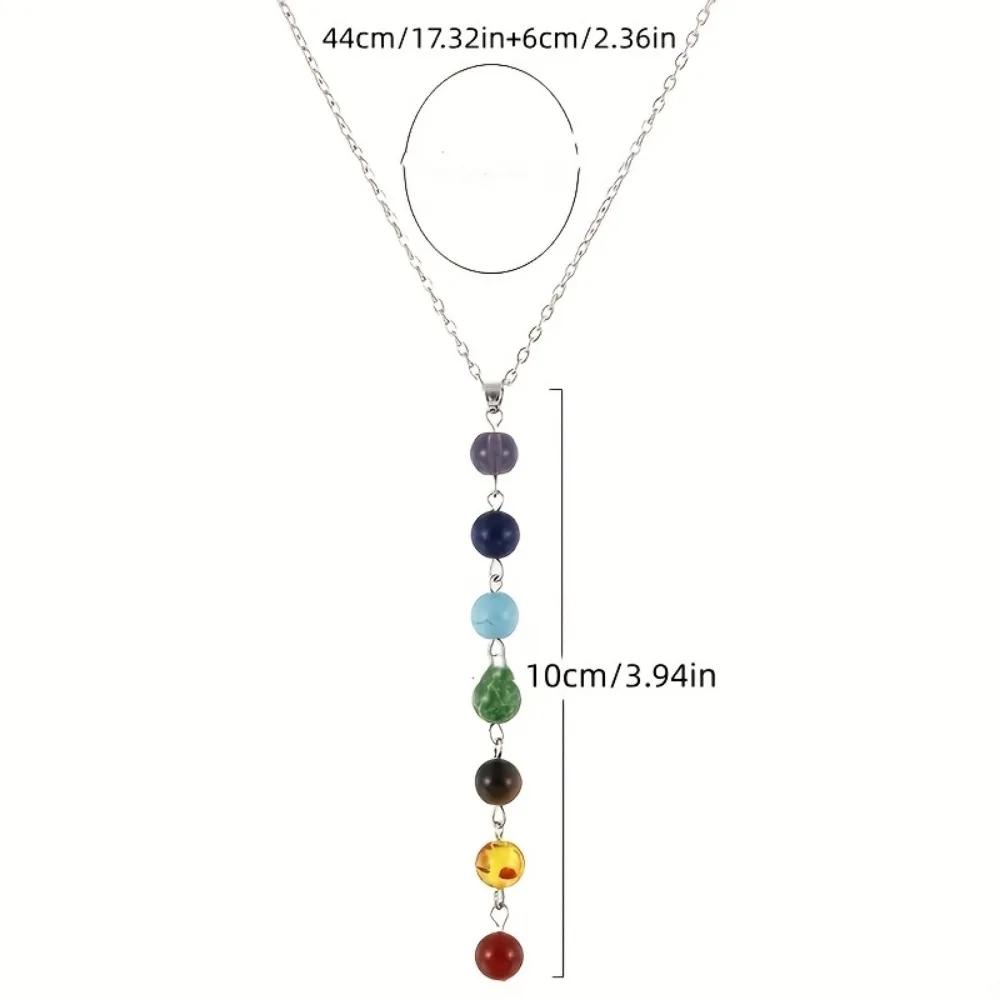 7 Chakra Gemstone Beads Necklace & Bracelet Set - Vibrant Yoga Balancing for Women Jewelry