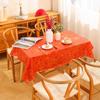 PEVA Tablecloth Thickened Red Festive Table Cloth Portable Table Cover  New Year Party Supplies