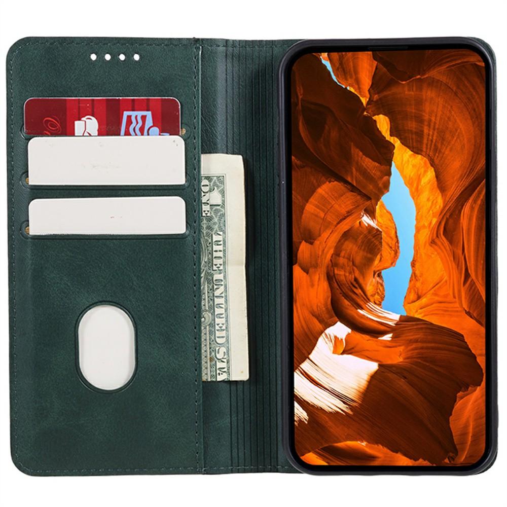 

For Oppo Find X8 Pro 5G Case Strong Magnetic PU Leather Phone Cover Calf Texture Khaki