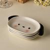 1pc/2pcs Ceramic Bread Plate, Small Dog Shaped Plate, Cute Mini Fruit Plate, Dessert Plate