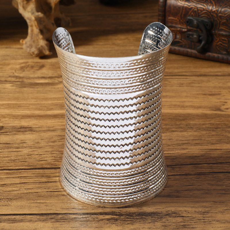 European and American National Style Bracelet Retro Wide Pattern Long High Profile Bracelet Personalized Punk Female Dance Exotic Bracelet
