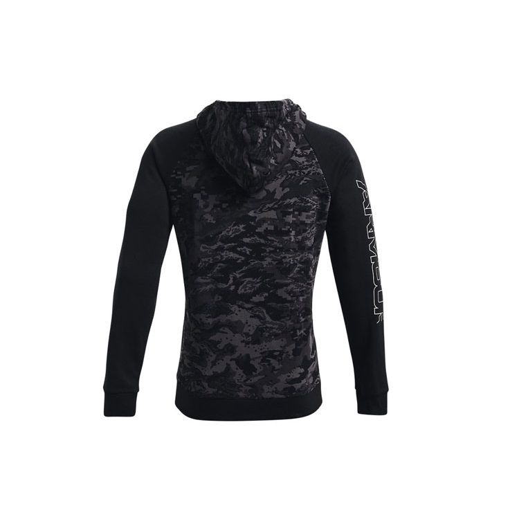 Under Armour Rival Camo Script Fleece Hoodie Men Hoodies Black 1366308-001