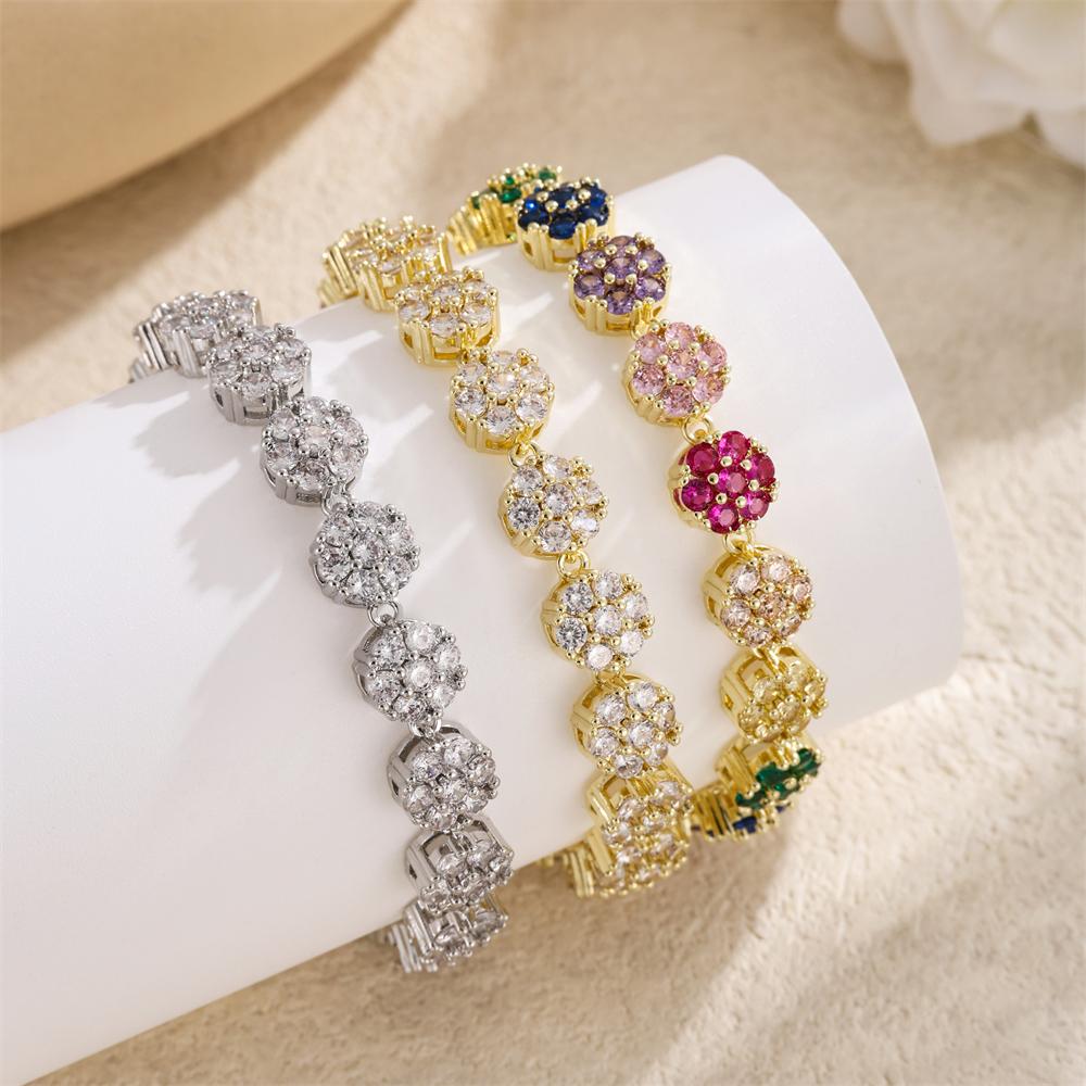 Fashion 1pcs Rainbow Clover Zircon Bracelet Fashion Charm Gorgeous Charm Exquisite Cute Sweet Shining Crystal Jewelry