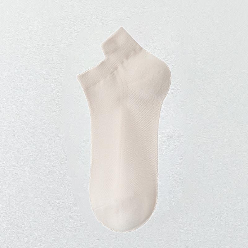 Women's Summer Thin Style Wicking Sweat Shallow Mouth Mesh Breathable Invisible Non Slip Heel Socks