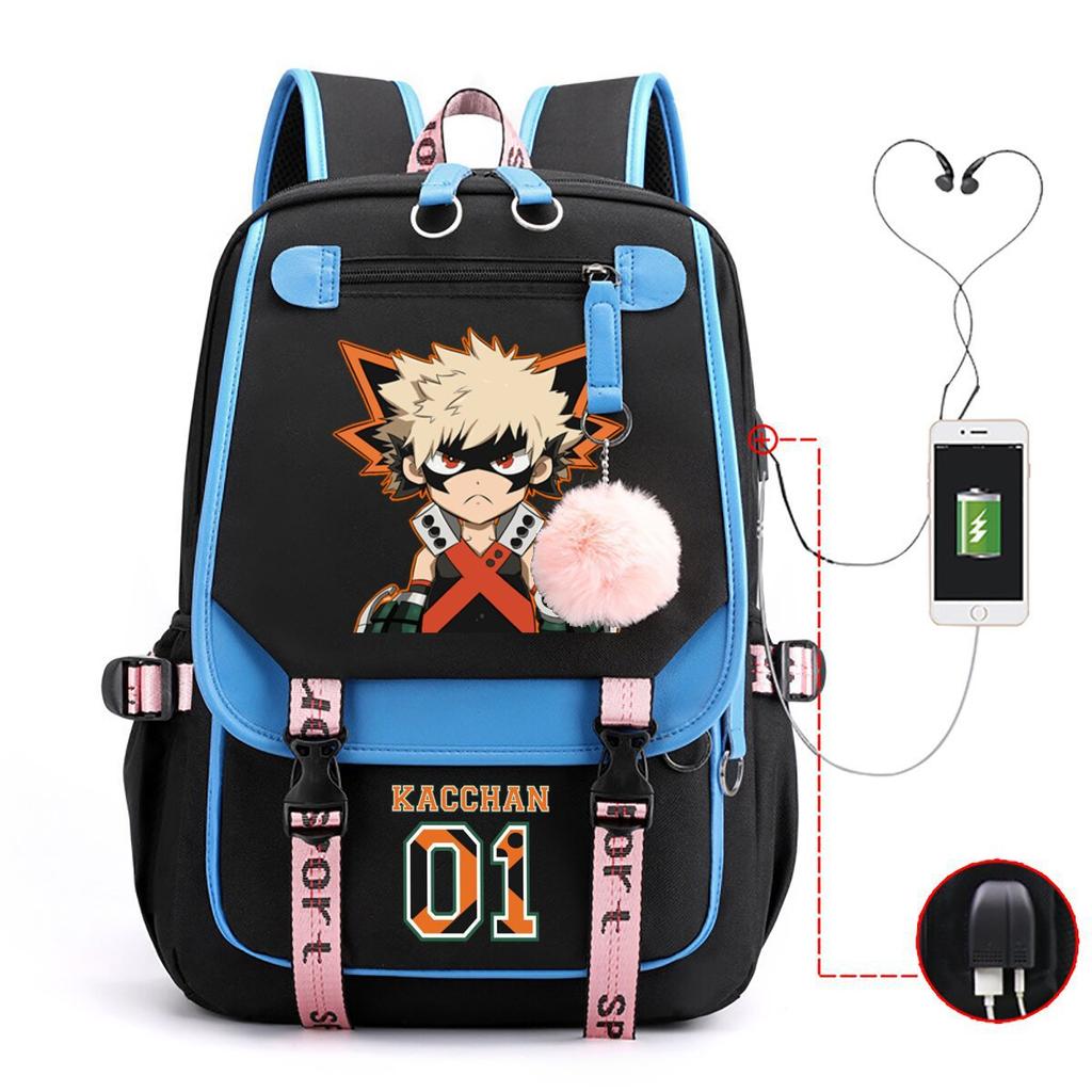 Teen Trend Animation Schoolbag Korean Version Backpack Male New Contrasting Color Simple Middle School Student Backpack