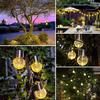 Hanging Solar Lights Glass Ball Shape Crack Pattern Energy Saving Solar Charging Automatic Sensing Bulbs for Outdoor