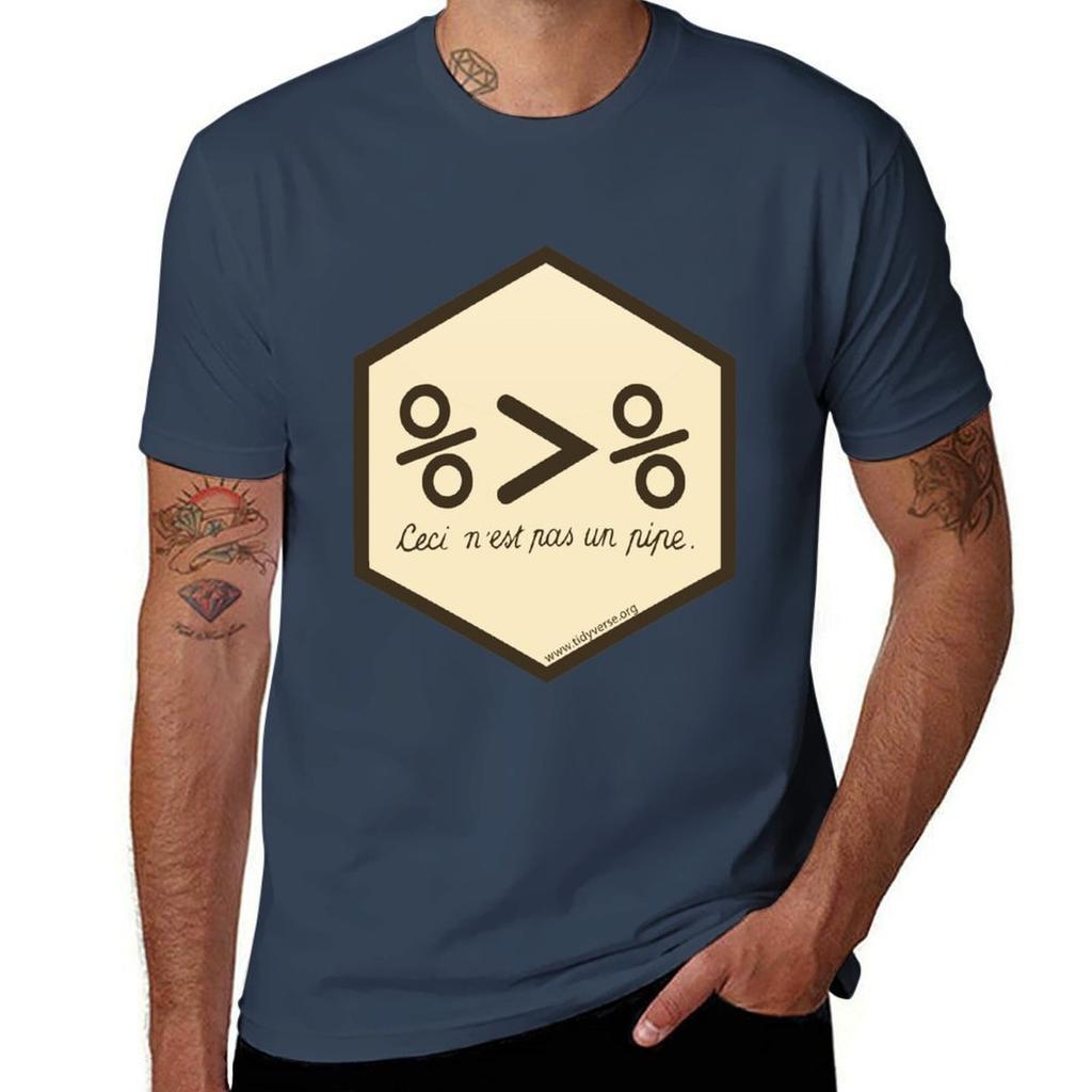 R Pipe Hex Tshirt Standard Fit Solid Tee Shirt
