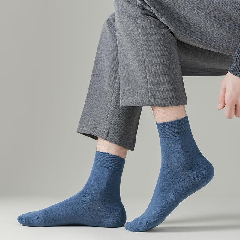Male Spring and Autumn Cotton Anti Bacterial Deodorant Sweat Absorption Breathable Tube Socks