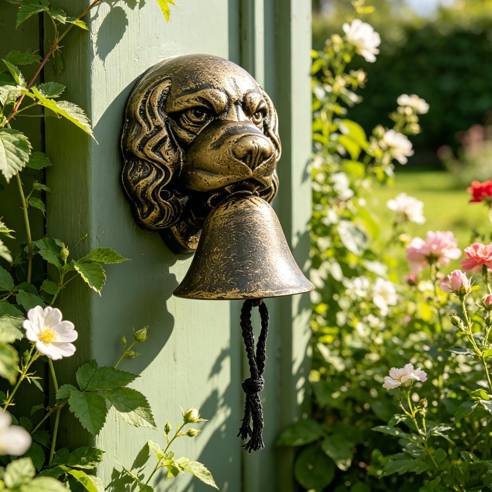 Cast Iron Door Bell Rustic Dog