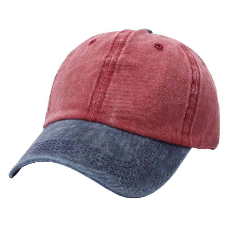 Washed cotton cap embroidery catering milk tea shop work cap duck tongue soft top baseball cap men
