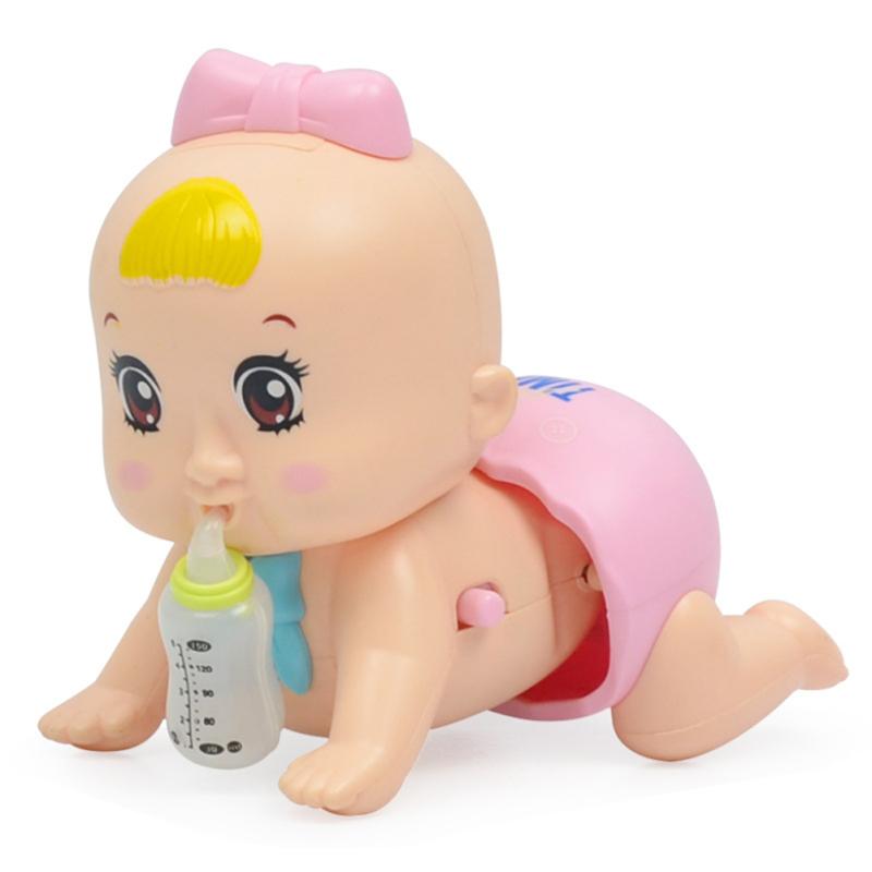 Elektryczna muzyka, lalka do raczkowania, nakręcana, lalka do raczkowania z butelki dla niemowląt, zabawka dla dziecka, prezent na przyjęcie dla dzieci