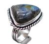 Labradorite Natural Gemstone Antique Silver Plated Ring US Size-6 R 5157
