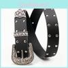 Y2k Vintage Faux Leather Belt With Alloy Buckle And Decorative Studs For Jeans And Outfits