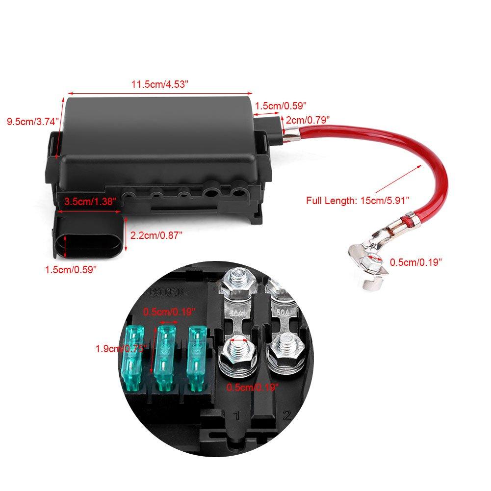 Box-Qiilu Car Fuse Box Holder Terminal for VW Jetta Golf Mk4 Beetle 99-04 1J0937550A
