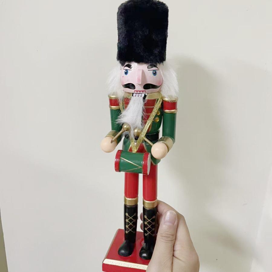30CM Wooden Nutcracker Ornament for Christmas - Creative Home Decor