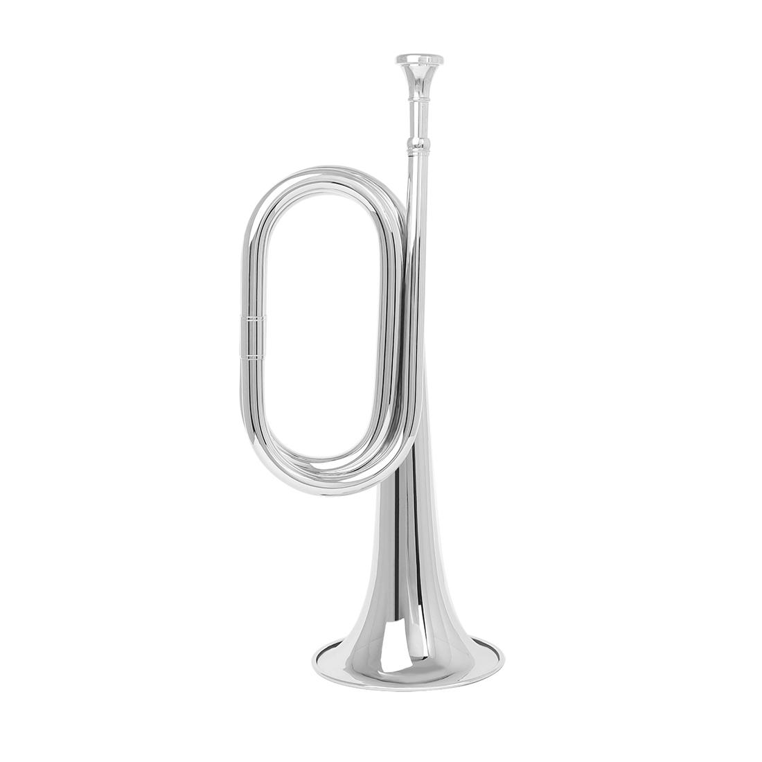 M MBAT Bugle Call Trumpet Brass Cavalry Horn Military Chong Fenghao Pure Copper Step Trumpet Brass Musical Instrument серебряный