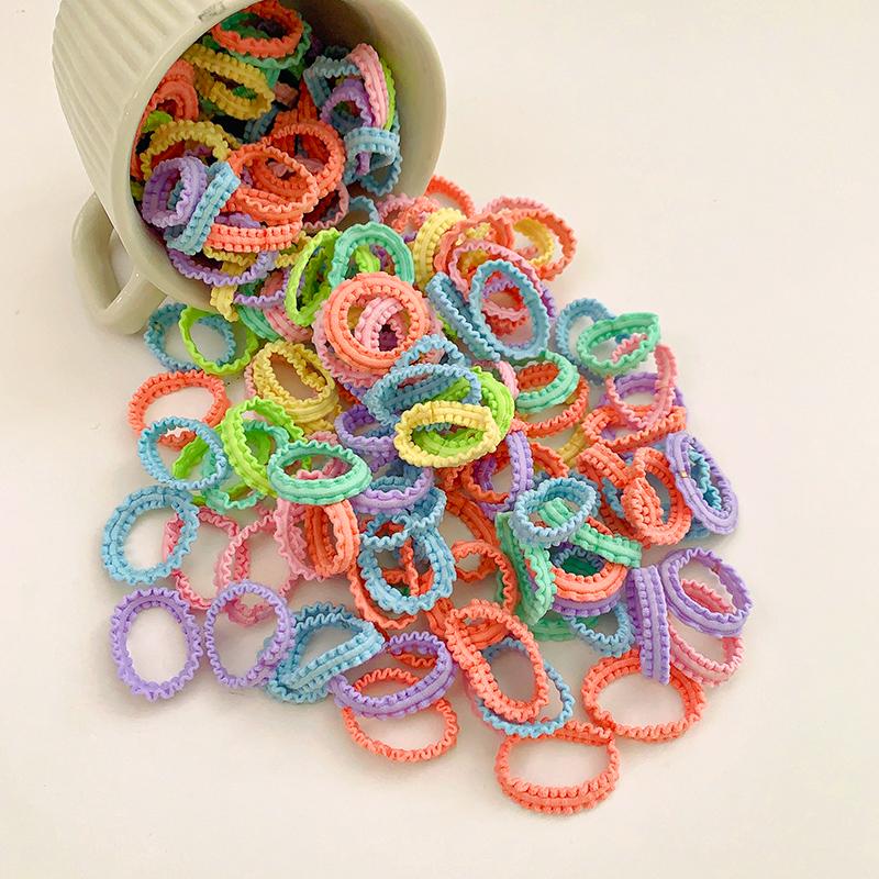 Colorful No-Damage Hair Bands for Kids, Little Girl Hair Ties & Rings, Disposable Elastic Circles