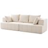 Chenille Sofa, 3-Seater, 248 cm, Wide Padded Seat, Spring Cushions, Beige