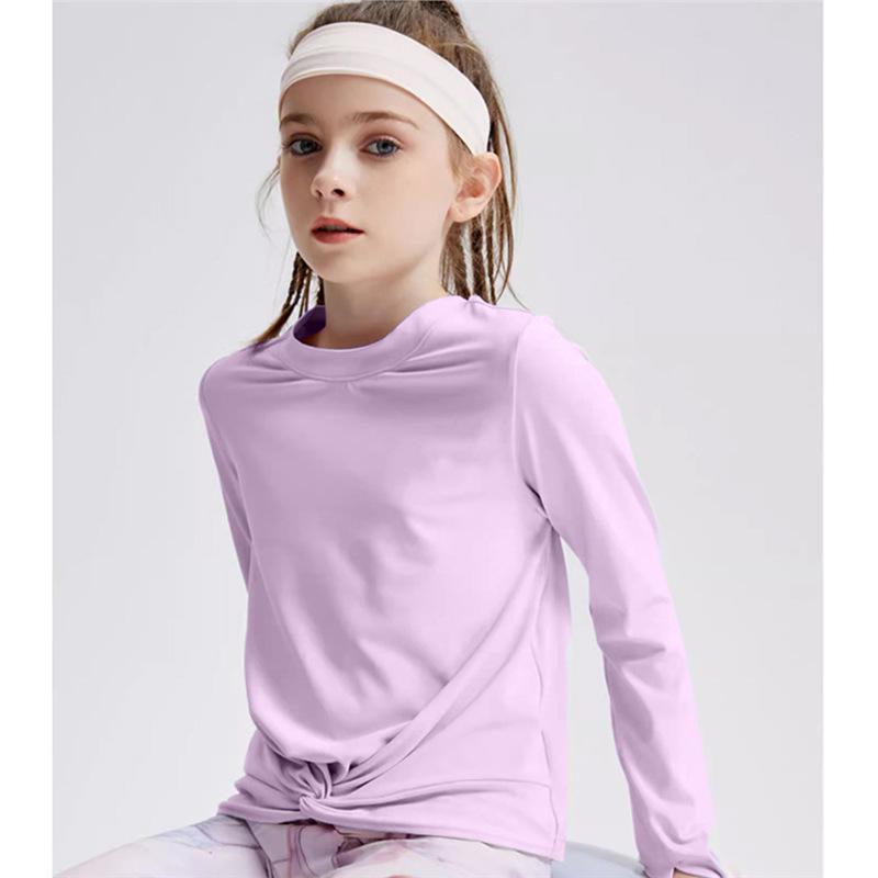 

Женский быстросохнущий дышащий облегающий топ для йоги с длинным рукавом 160 светло-фиолетовый