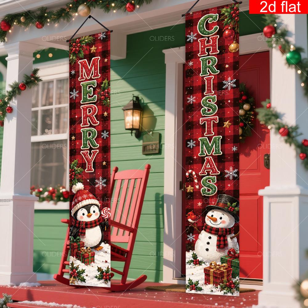 2pcs New Year Banner Polyester for Porch