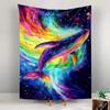 Colorful Cosmic Whale Design Patterned Tapestry for Bedroom and Living Room Home Decor