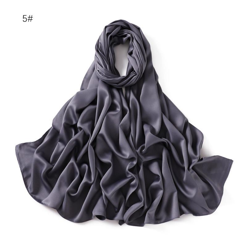 Summer New Carf Matte Satin Monochrome Long Scarf, Satin Imitation Silk Solid Color Long Silk Scarf Headscarf