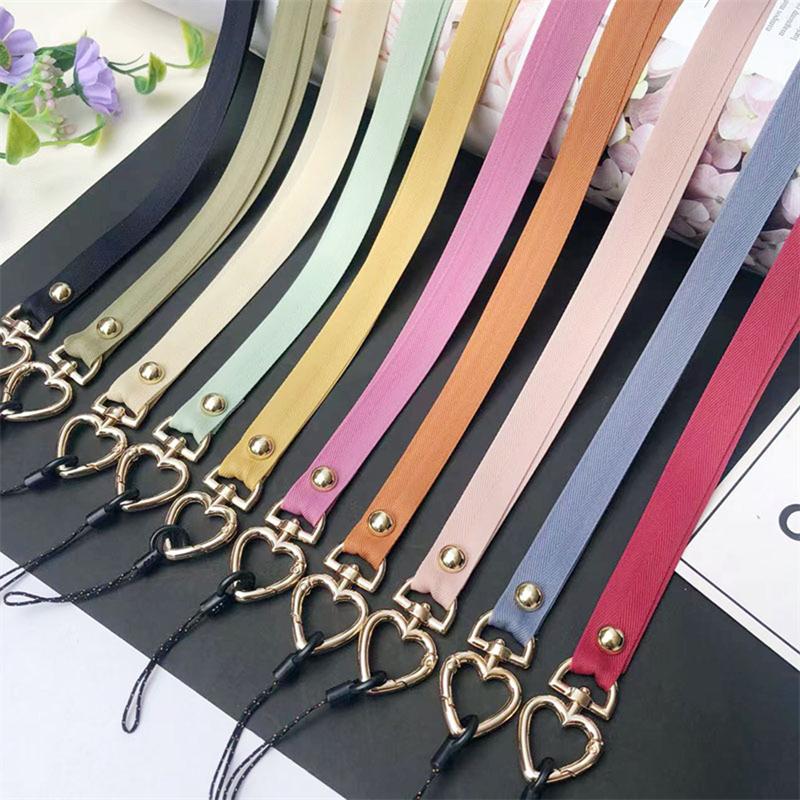 Webbing Diy Lanyard Love Mobile Phone With Keychain Lanyard Hanging Neck Color Webbing Key Rope Webbing
