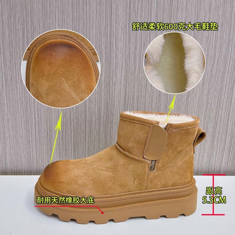 New Warm Snow Boots Women's 2025 Winter Thick-soled Versatile Boots Women's Retro Fleece Women's Boots Casual Martin Boots