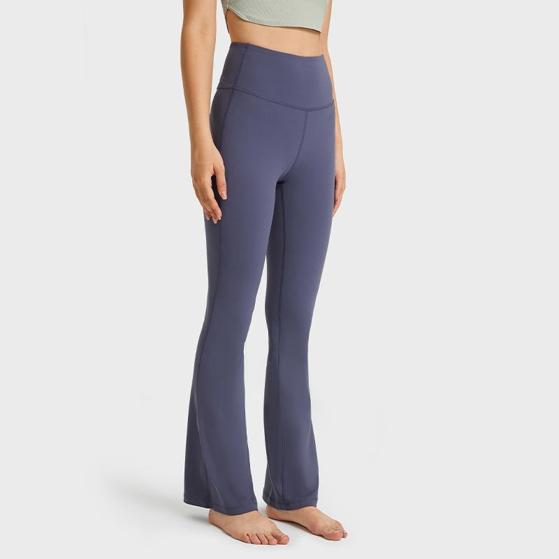 Slightly Stretched Wide-leg Yoga Pants for Women's High Waist, Hip Lift and Abdomen, Casual and Versatile, Comfortable Nude and Elastic Fitness Pants