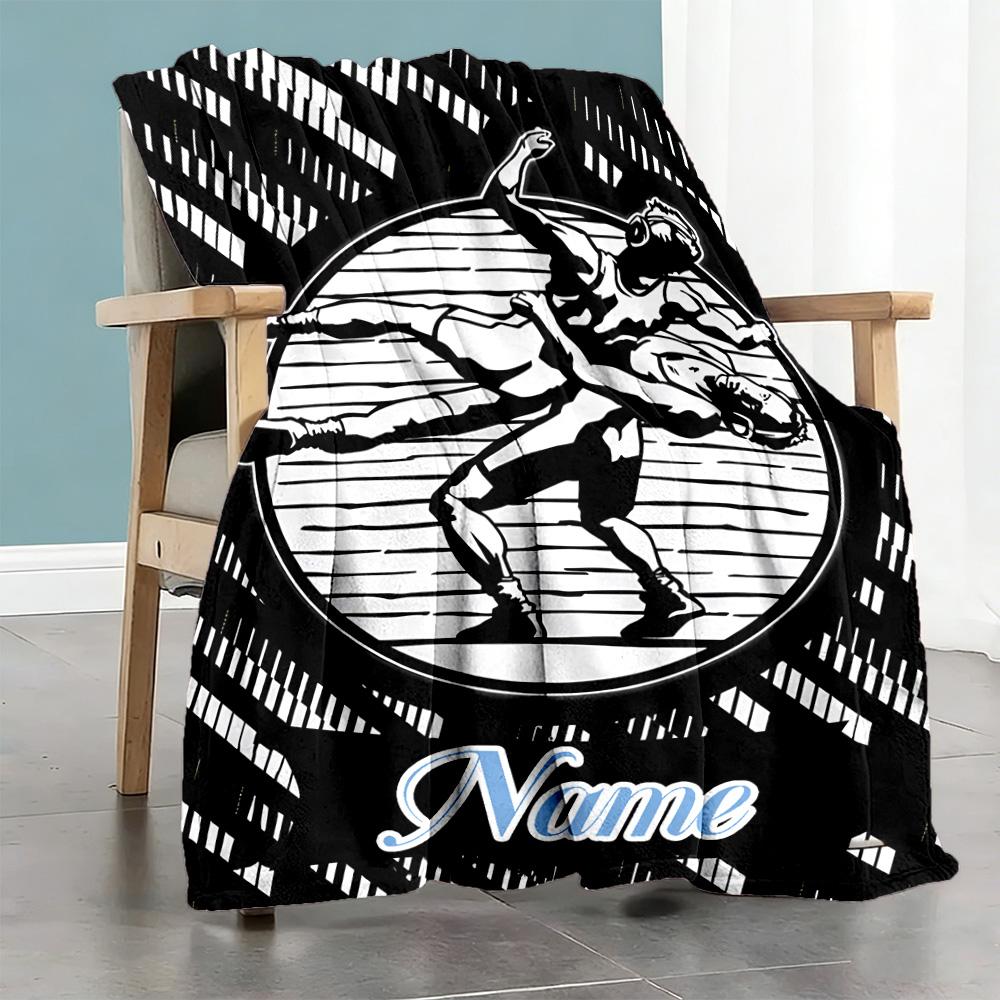 Personalized Name Blanket Lightweight Customizable Blanket Soft & Cozy Great for Home Decor Seaside Office Chair Picnics Ideal for All Seasons