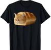 Women Adorable Sleeping Bread Meme T Shirt Cat Loaf Print Short Sleeve O Neck Casual Tops Black Summer Streetwear Daily Wear