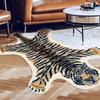 Tiger Pattern Faux Cashmere Rug With Animal Print For Living Room Decor