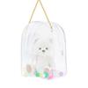 Seimeinoki Plush 20cm Adjustable Shoulder Large Plush Storage Doll Storage Clear Oshikatsu Outing Visible Zipper with and Shoulder Strap Pouch, Clear,