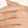Rrjzz 6x6mm Heart Shape CZ Simulated Diamond Halo Wedding Ring Plated Gold Silver Color Women Engagement Rings Luxury Jewelry