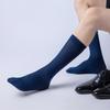 Mens Business Suit Soft Breathable Velvet Silk Dress Socks Solid Color Middle Calf Length Stockings for Formal Use
