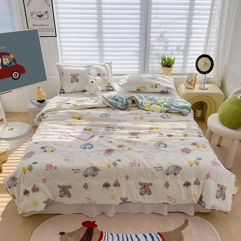 Cartoon Summer Thin Quilt, Wypełniacz z włókna sojowego, Lekki wygodny koc do domu, sypialnia, Pościel, Możliwość prania w pralce